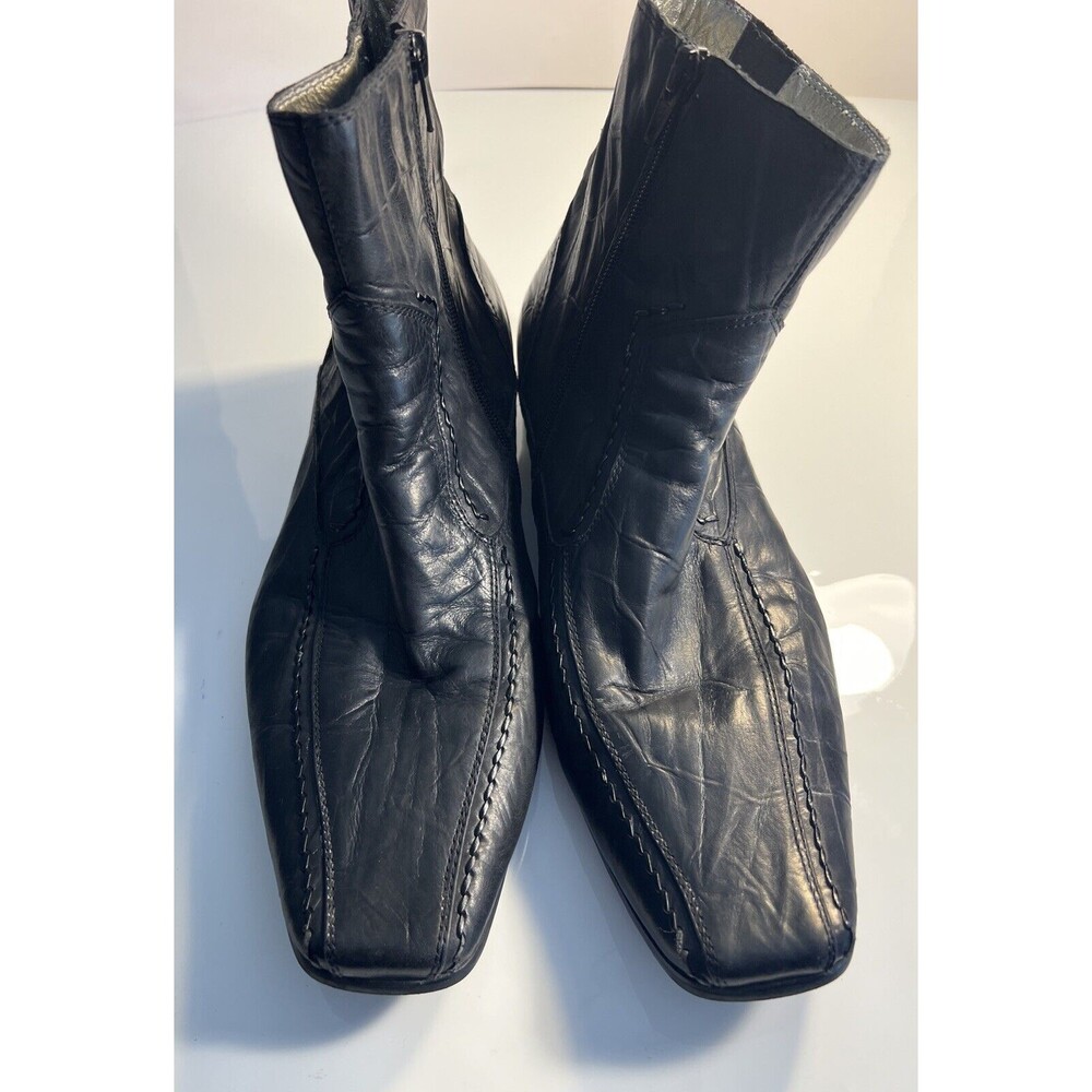 Aldo Chelsea Boots US Mens Size 9 Black Leather Zip Up EUR 42 Western Style